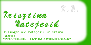 krisztina matejcsik business card